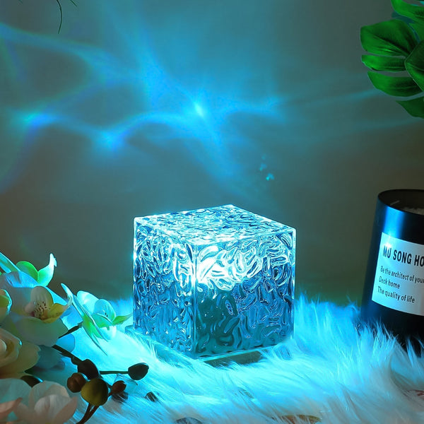 Ocean Wave Projector Lamp crystal cube design