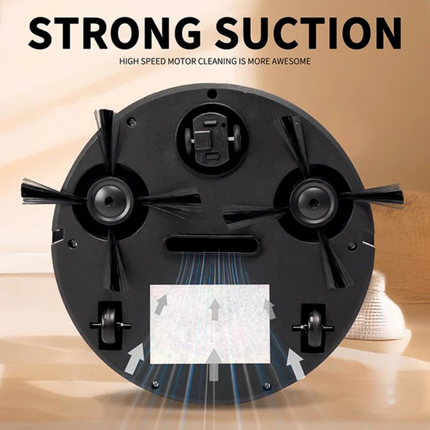Vacuum Cleaner Sweeping Robot scale next to furniture