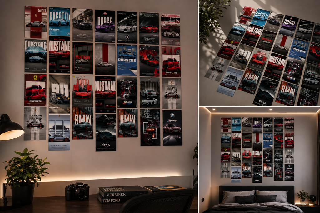 Aesthetic Car Wall Poster Set – 24 Pieces