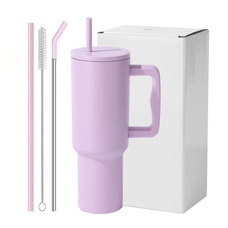 1200ml Tumbler Purple With Steel Straw
