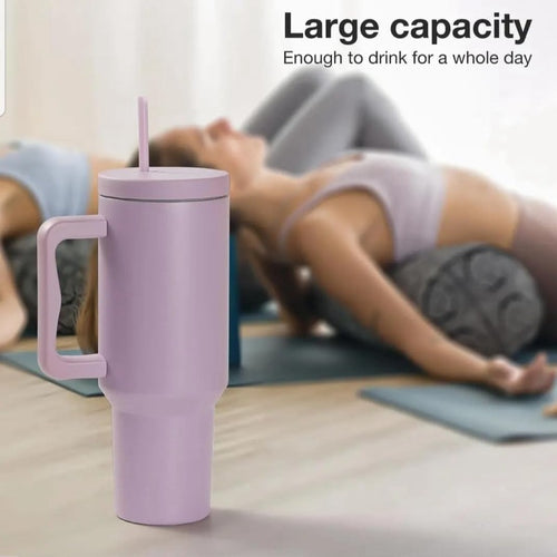 1200ml Tumbler Purple With Steel Straw