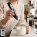 Handheld electric milk frother, battery coffee foam maker and whisk mixer