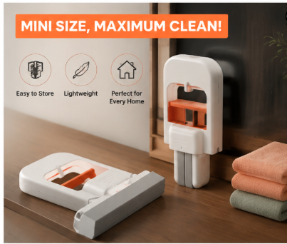 Mini Foldable Desktop Mop - Portable Cleaning Sponge Mop