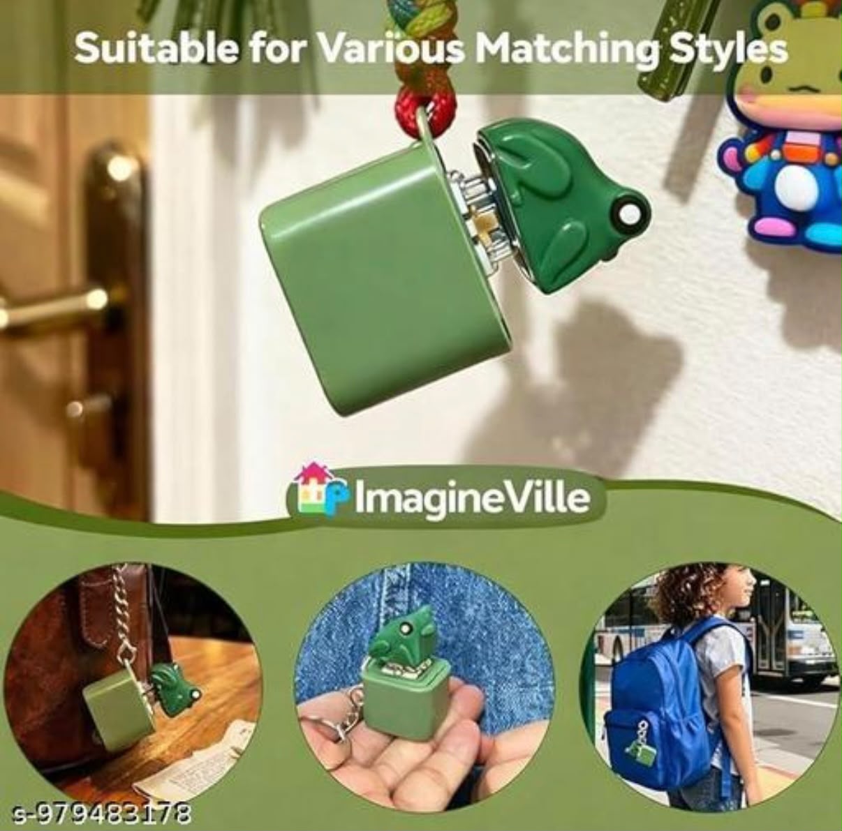 Cute Frog Cartoon Keychain for Kids and Bags