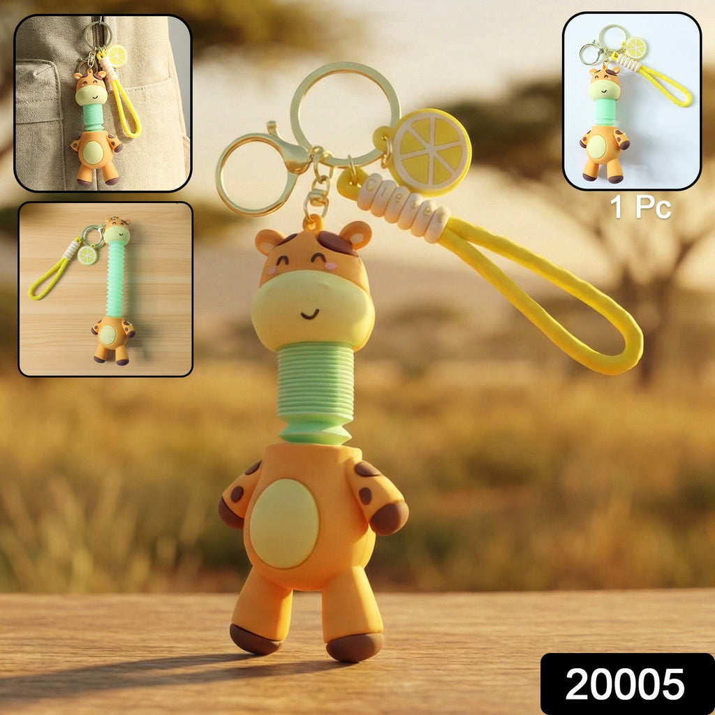 Giraffe keychain with wrist strap